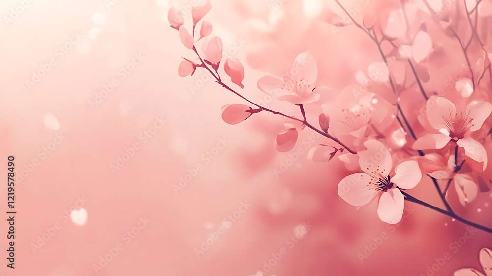 Delicate Pink Blossoms on a Spring Branch Delicate Pink Blossoms on a Spring Branch