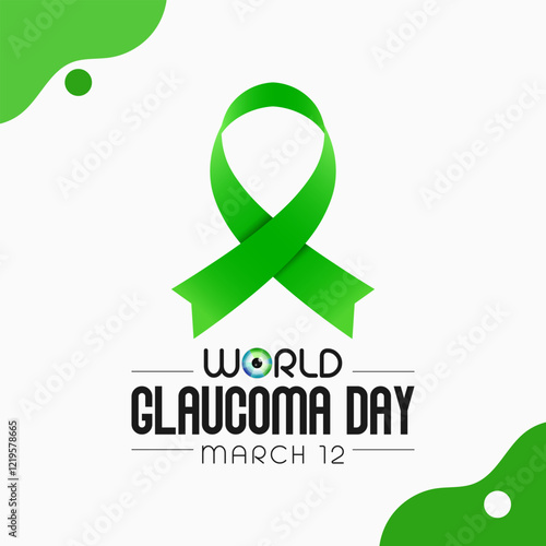World Glaucoma day is observed every year on March 12, it is a group of eye conditions that damage the optic nerve, the health of which is vital for good vision. Vector illustration