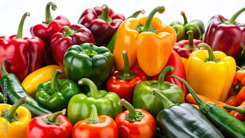 Vibrant Close-Up: A Colorful Selection of Pepper Varieties Vibrant Close-Up: A Colorful Selection of Pepper Varieties