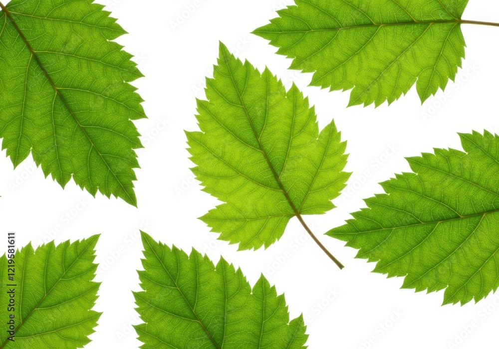 Vibrant green leaves, Botanical illustration, Serrated leaf edges, Compound leaf structure, White background, High detail, Photorealistic, Natural lighting, Crisp focus, Plant specimen, Elm leaf, Symm Vibrant green leaves, Botanical illustration, Serrated leaf edges, Compound leaf structure, White background, High detail, Photorealistic, Natural lighting, Crisp focus, Plant specimen, Elm leaf, Symm