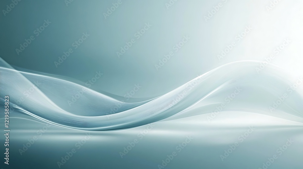 Obraz premium Abstract Teal Wave Background Design