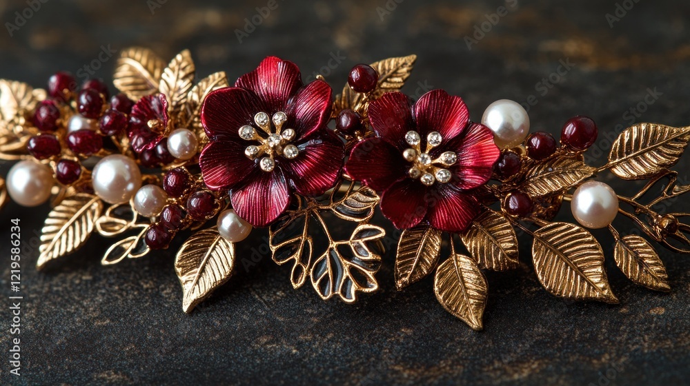 Naklejka premium Floral hairpiece.