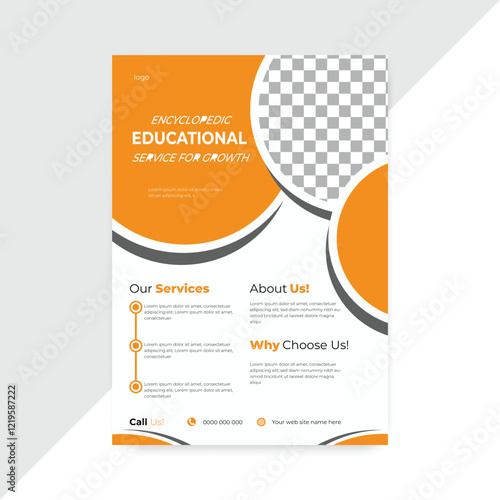 School Education brochure square template layout for admission, learning, teaching purpose vector