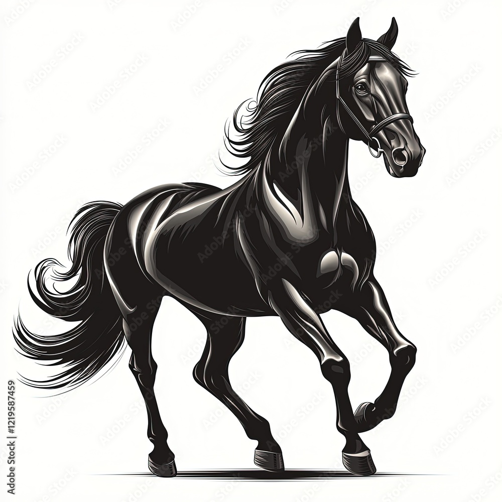 Design of black horse icon logo illustration isolated on white background Design of black horse icon logo illustration isolated on white background