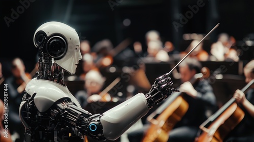Robot Conductor Leading Symphony Orchestra