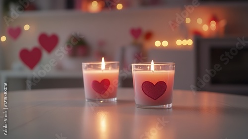 Romantic candlelight Valentine's Day dinner