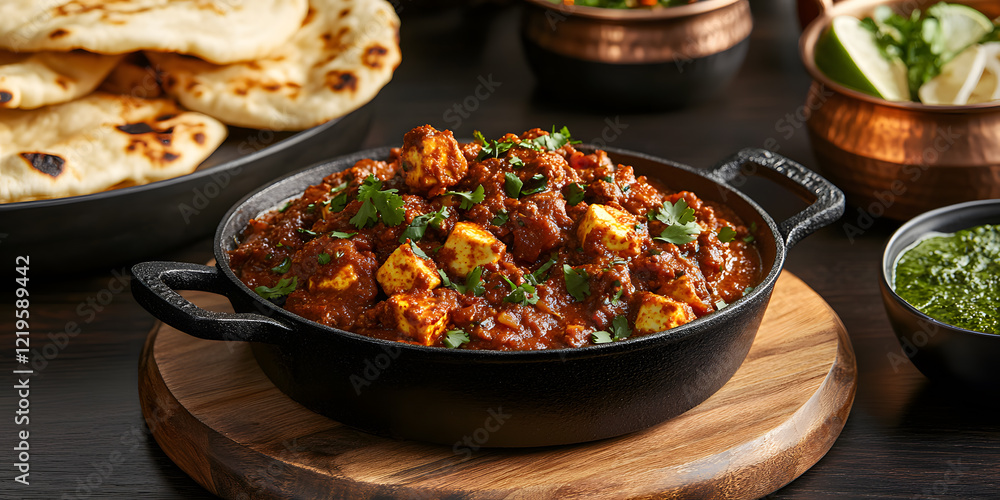 custom made wallpaper toronto digitalAromatic Indian curry served in a cast iron skillet with naan bread.  Rich, flavorful, and perfect for a comforting meal.