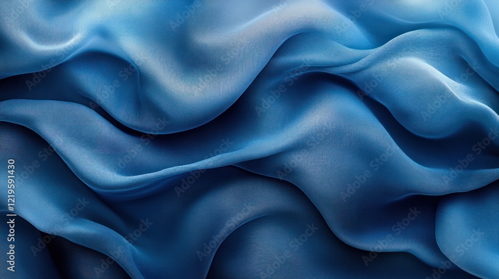Obraz premium Flowing blue fabric.