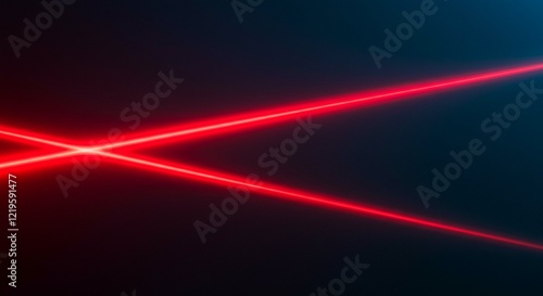 Abstract Red Laser Beams Crossing on Dark Background Futuristic Technology Concept