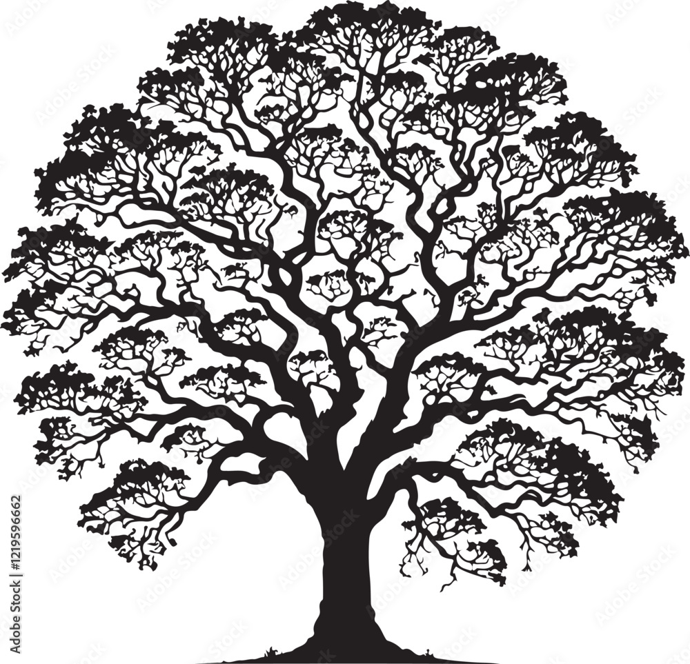 Fototapeta premium Tree icon silhouette vector with white background 