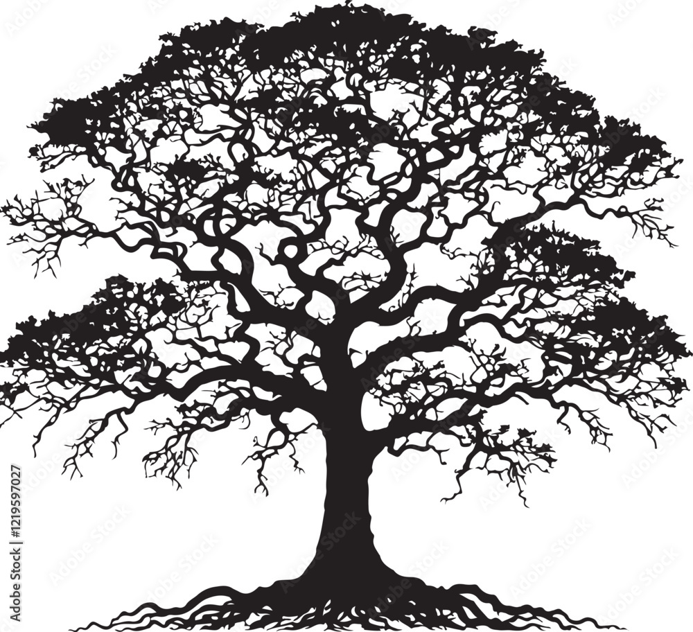 Fototapeta premium Tree icon silhouette vector with white background 