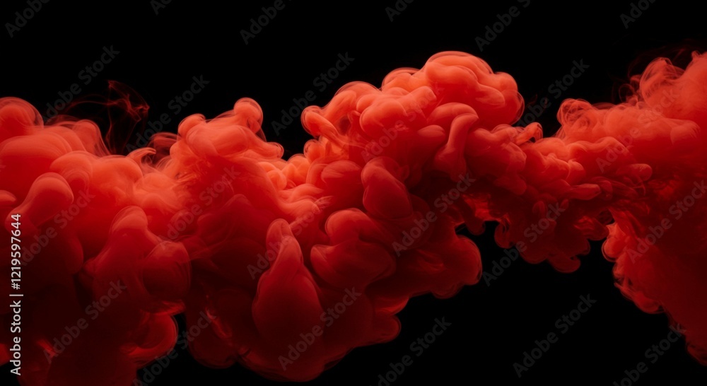 Obraz premium Abstract Red Ink Swirls and Clouds in Water Dramatic Background Texture