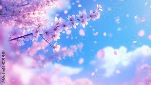 Soft Cherry Blossom Petals Floating