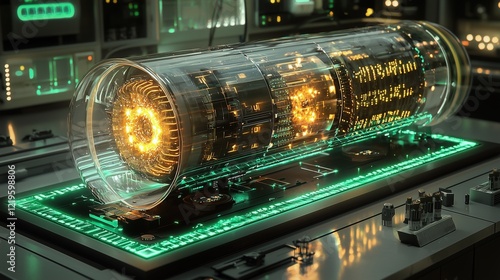 Futuristic Technology in Transparent Container