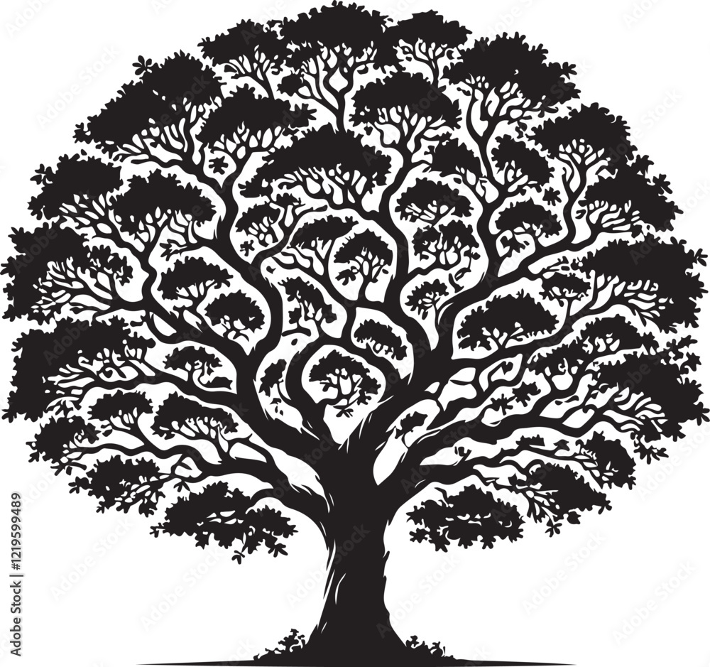 Obraz premium Tree icon silhouette vector with white background 