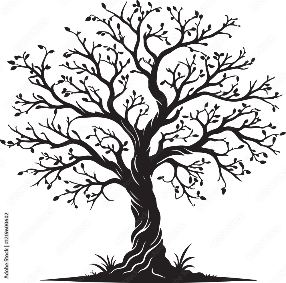 Tree icon silhouette vector with white background
Tree icon silhouette vector with white background