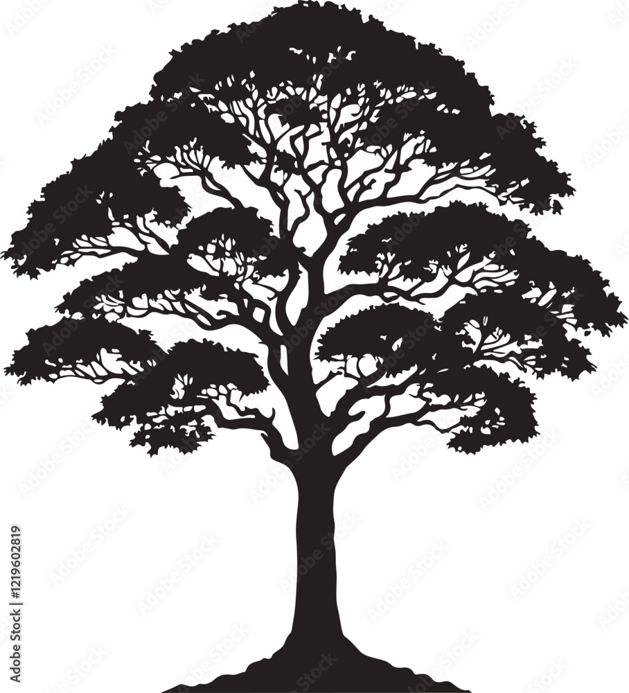 Fototapeta premium Tree icon silhouette vector with white background