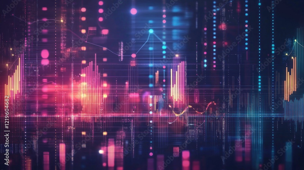 Digital city skyline, data graphs, glowing, night, finance, technology, background, website Digital city skyline, data graphs, glowing, night, finance, technology, background, website