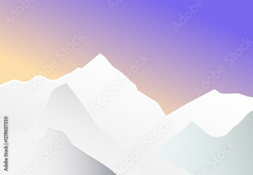 View a high mountains in the snow.