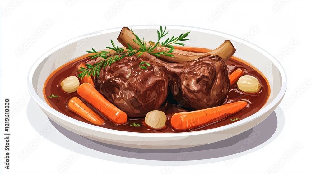 Delicious Lamb Shank in Red Wine Sauce with Shallots and Carrot Delicious Lamb Shank in Red Wine Sauce with Shallots and Carrot
