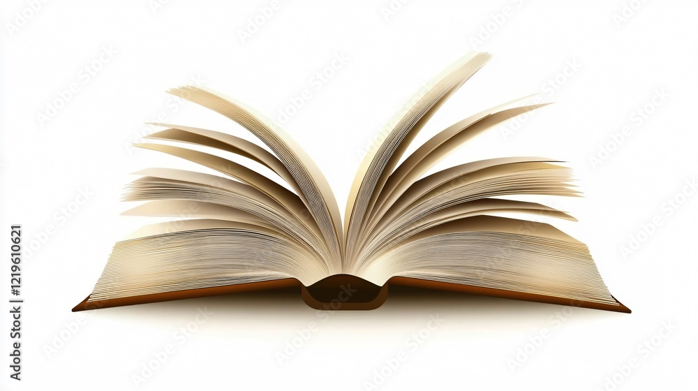 Fototapeta premium Open Book Education Icon Flat Wide Angle Centered