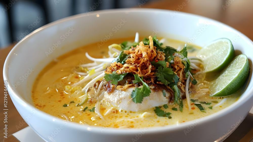 Creamy Coconut Fish Soup with Noodles and Lime Creamy Coconut Fish Soup with Noodles and Lime