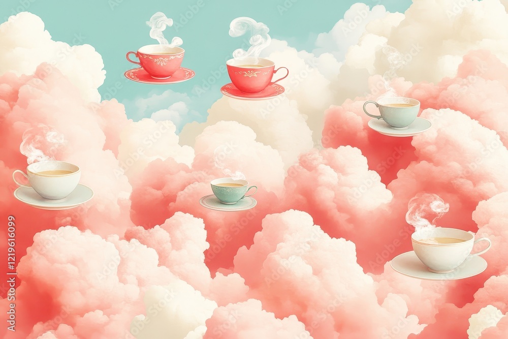 Teacups Floating Amongst Fluffy Pink Clouds Teacups Floating Amongst Fluffy Pink Clouds