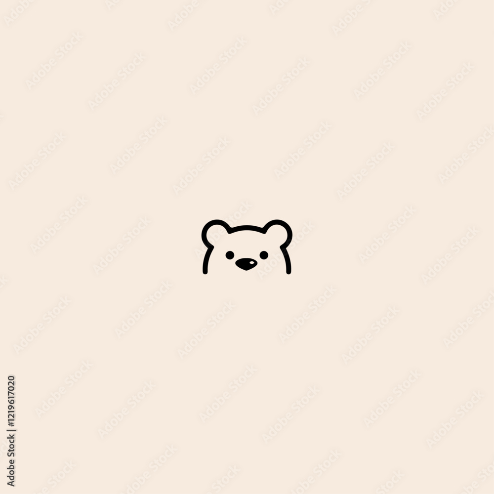 Bears face icon flat vector design. Bears face icon flat vector design.