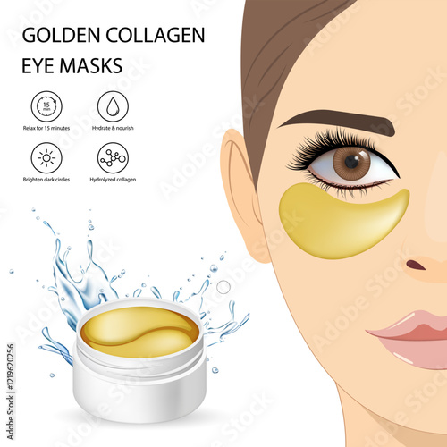Hydrogel eye patches, a Cosmetic product for skin care under the eyes, remove bags