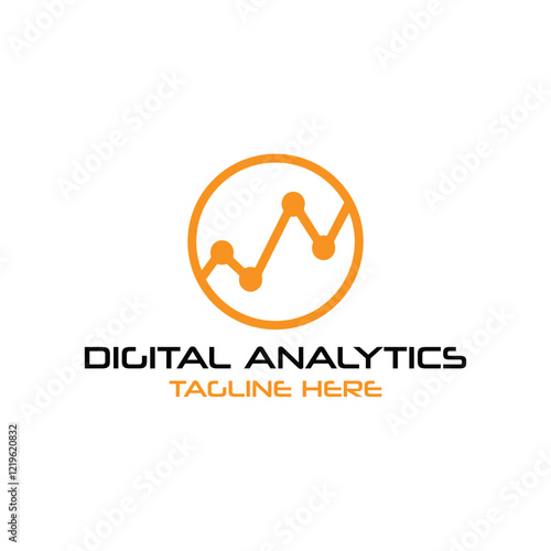 digital analytics logo design vector