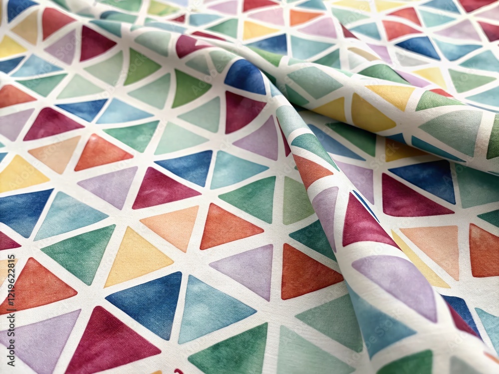 Fototapeta premium Watercolor Triangle Abstract Pattern: Geometric Textile Design Background