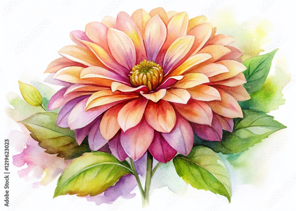 Obraz premium Watercolor White Flower Clipart: Delicate Floral Illustration for Design Projects
