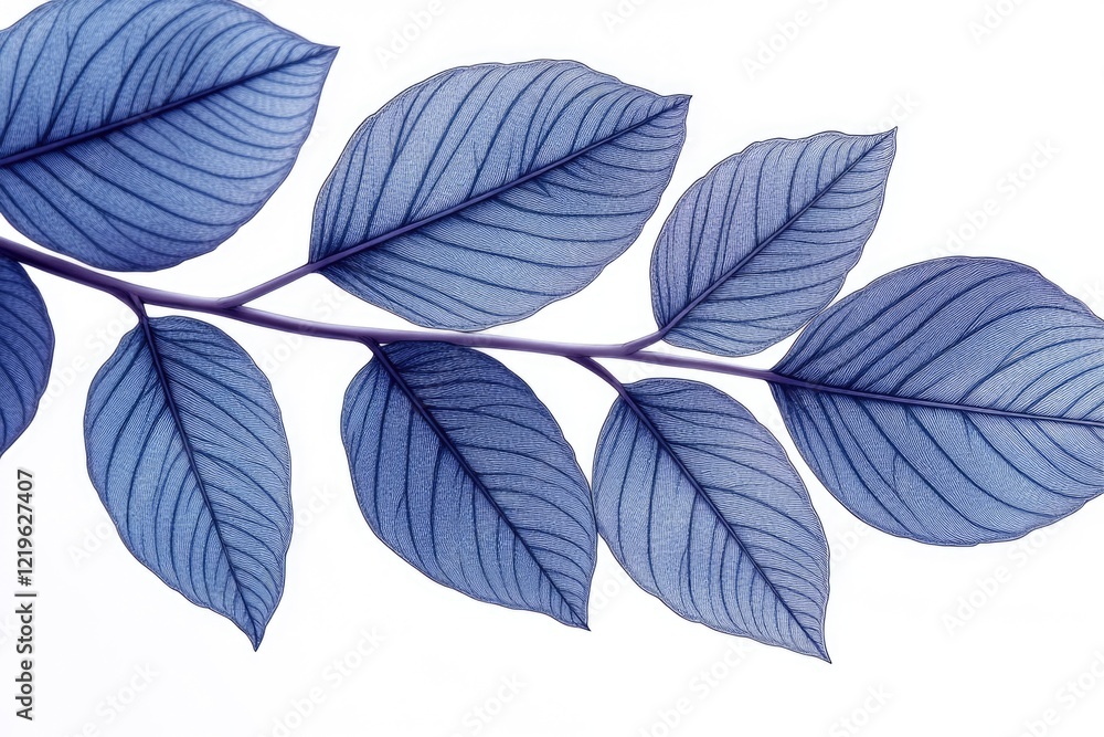 Obraz premium A detailed view of a plant with vibrant blue leaves, suitable for use in nature-inspired designs or scientific illustrations