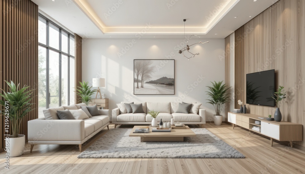 modern living room, 3D Rendering, 3D Illustration modern living room, 3D Rendering, 3D Illustration