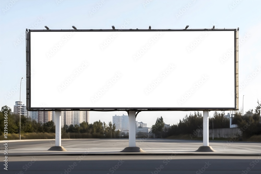 Obraz premium blank white billboard on empty highway during daylight