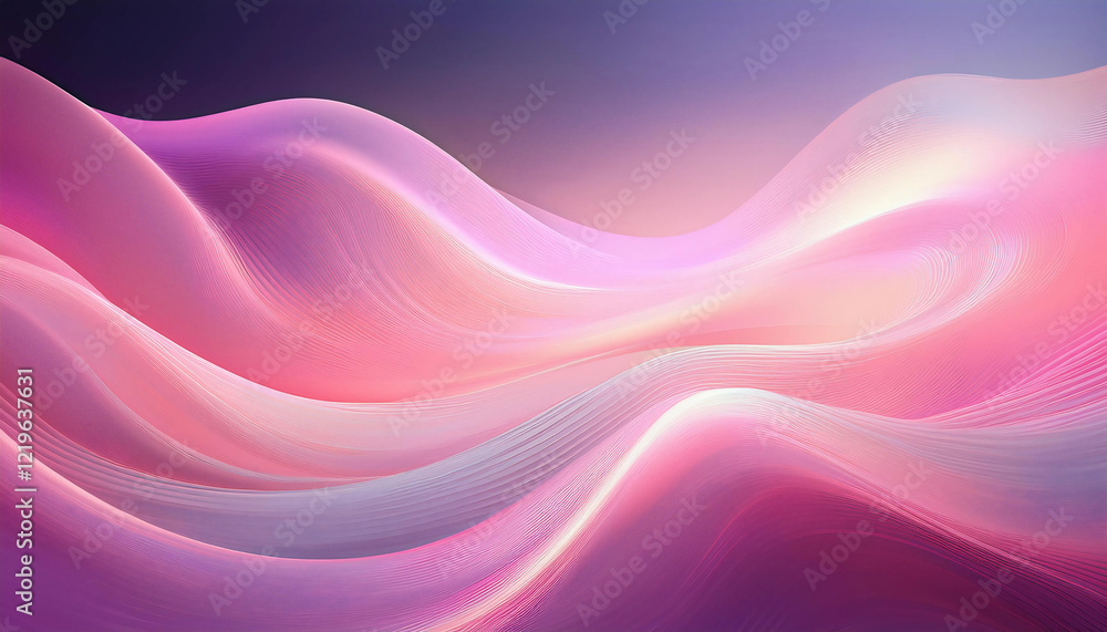 Fototapeta premium Valentine's Day wallpaper showcases a pastel pink aurora with gentle, flowing waves of glowing light. It creates a dreamy and enchanting background, Perfect for festive designs, valentines love themes
