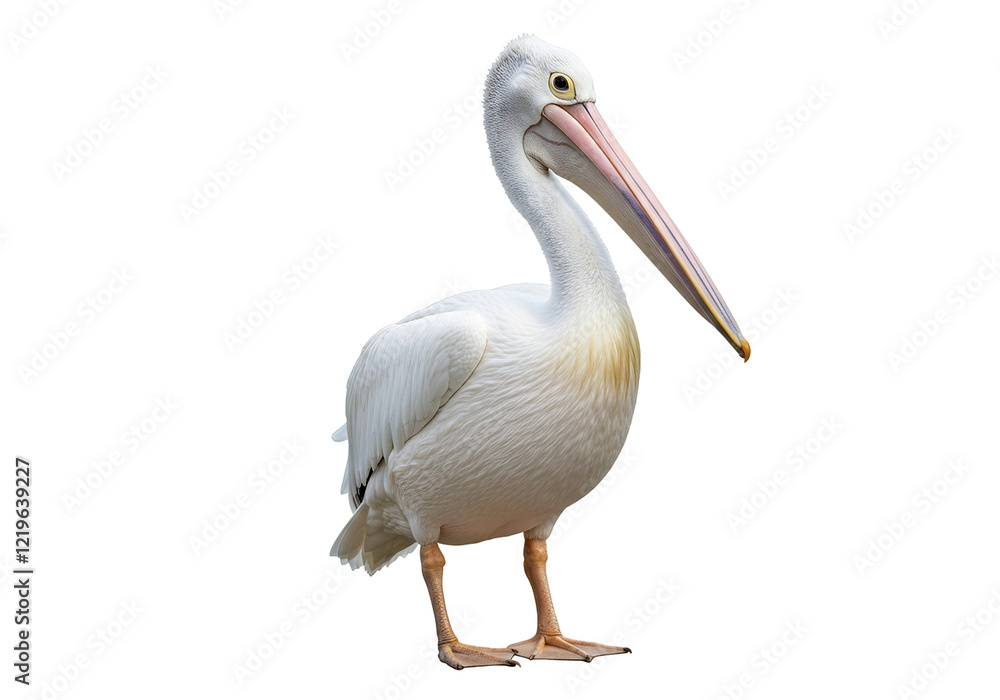 Pelican bird full body standing isolated on white background Pelican bird full body standing isolated on white background