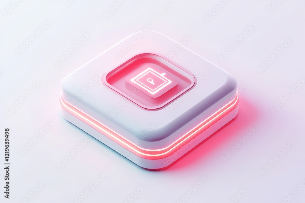 3D Device Security Icon Isolated and White Background 3D Device Security Icon Isolated and White Background