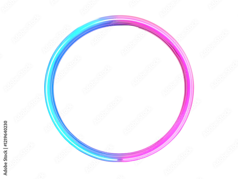 Isolated Colorful Neon Circle Frame Isolated Colorful Neon Circle Frame