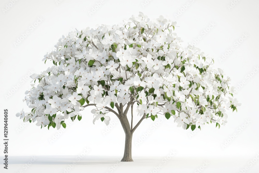 Fototapeta premium 3D Dogwood Tree Isolated and White Background