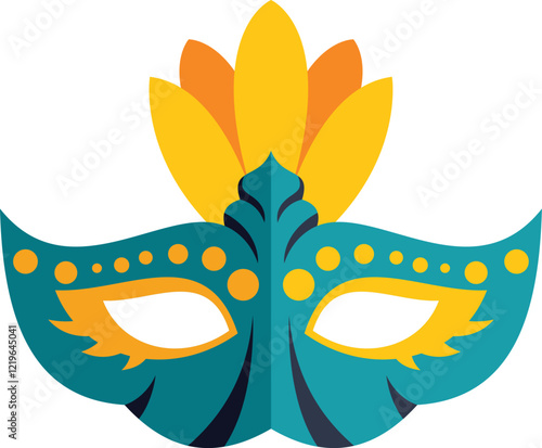 Festive carnival mask with intricate details and vibrant colors, perfect for mardi gras celebrations or masquerade parties