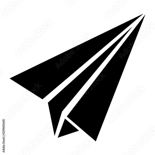 Paper airplane line flat icon symbol. Send icon isolated on white. Vector illustration template design