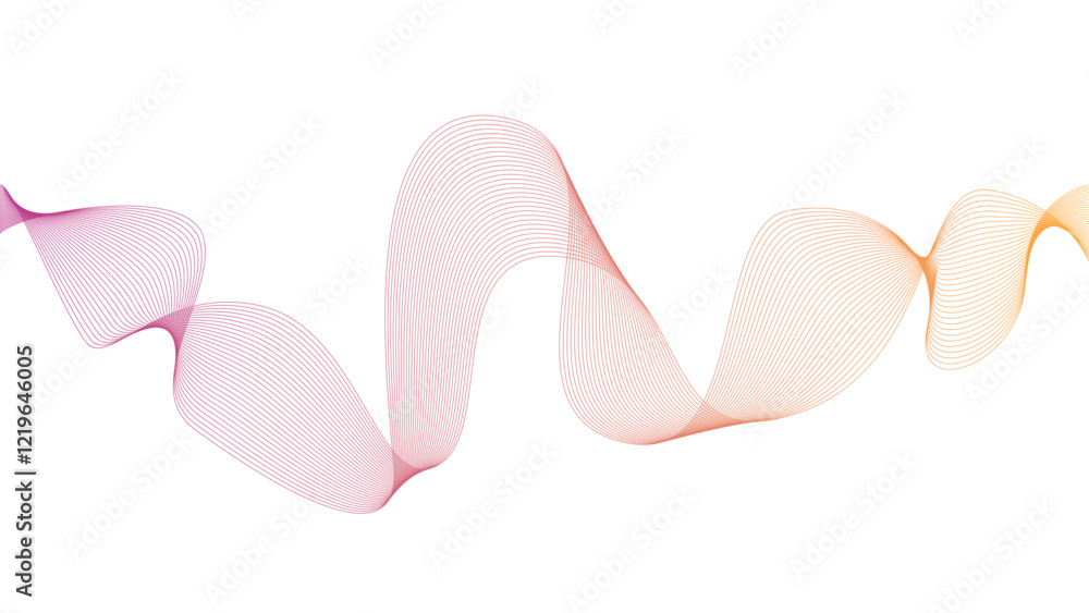 Vector curvy abstract line art wavy flowing dynamic yellow pink white background in concept music or sound, wave, wind, information flow Vector curvy abstract line art wavy flowing dynamic yellow pink white background in concept music or sound, wave, wind, information flow