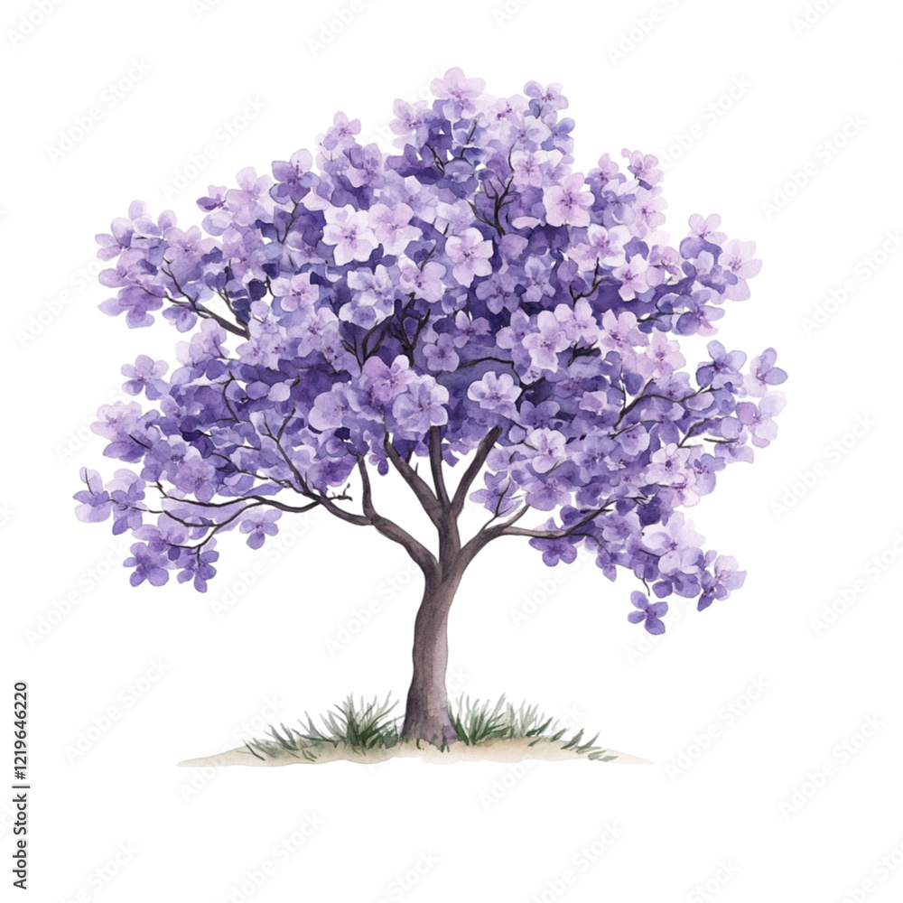 Obraz premium Pastel Spring Tree Clipart Vector Illustration