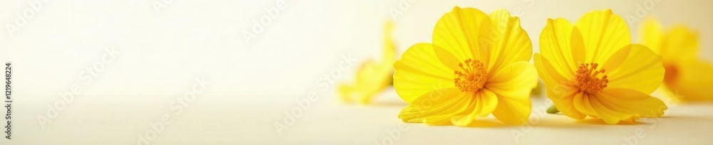 Bright yellow marigold petals against a soft white background, detail, bright yellow, minimalist Bright yellow marigold petals against a soft white background, detail, bright yellow, minimalist