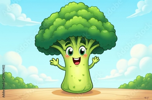 Close Up Of A Cartoon Of A Broccoli At 25-1-2025 photo