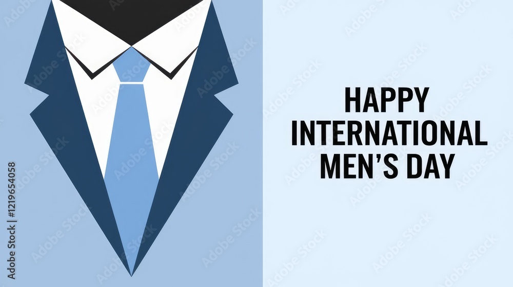 Naklejka premium A blue suit with a tie a simple graphic for International Mens Day.