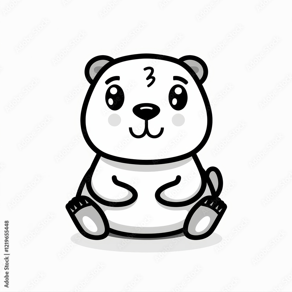 Obraz premium Cute Woodchuck Vector Logo Design Isolated in Black and White