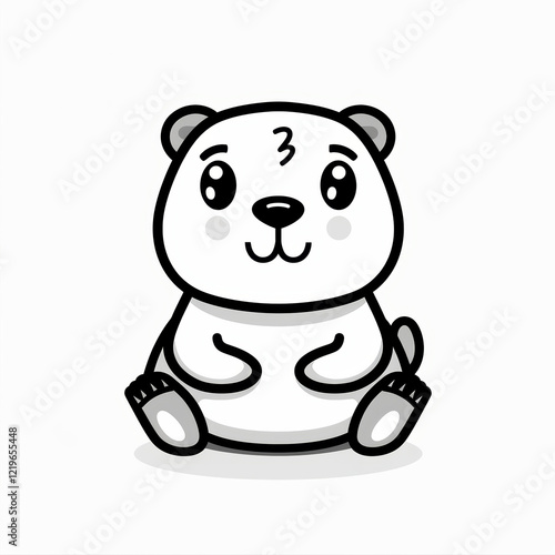 Cute Woodchuck Vector Logo Design Isolated in Black and White photo