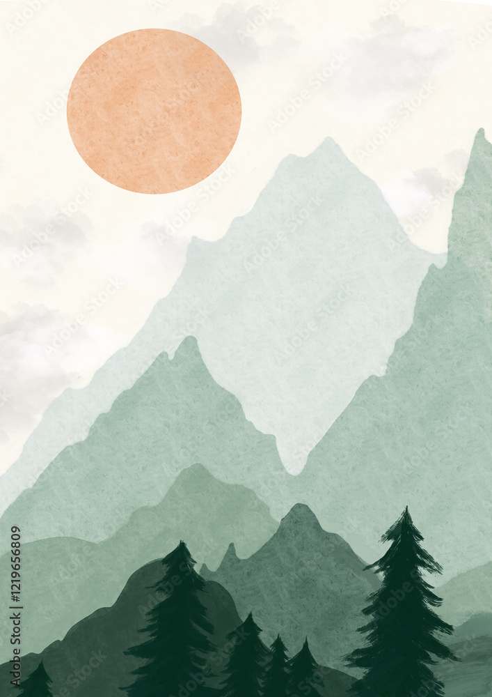 Fototapeta premium landscape with mountains and clouds